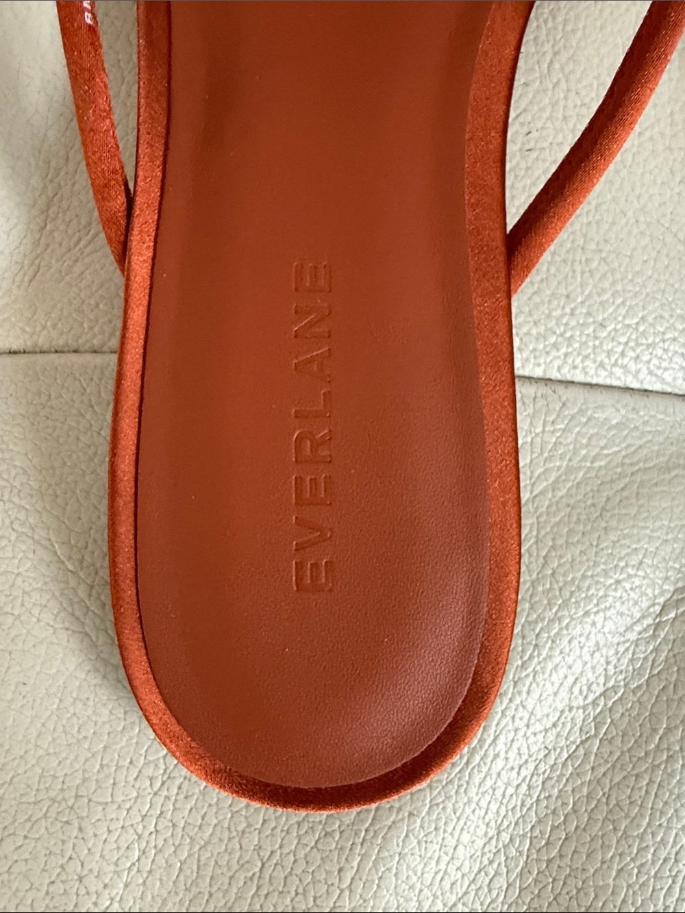Everlane Satin Bow Slide Sandals in Rust - Picture 2 of 6